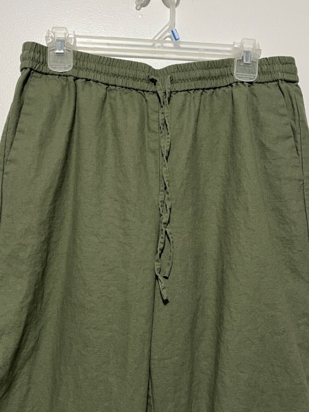 J Crew Womens Wide Leg Linen Blend Pants 8 Green Indie Boho Herbalist Granola - Picture 3 of 7
